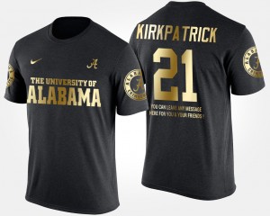 Men's Dre Kirkpatrick Black Alabama Crimson Tide #21 Short Sleeve With Message Gold Limited T-Shirt 889839-330