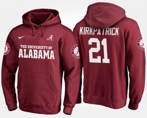 Men's Dre Kirkpatrick Crimson Alabama Crimson Tide #21 Official Name and Number Hoodie 328111-277