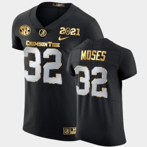 Mens Dylan Moses Black Alabama Crimson Tide #32 Golden Edition 2021 National Championship Jerseys 280539-373