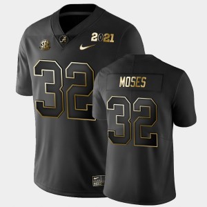 Men Dylan Moses Black Alabama Crimson Tide #32 Golden Playoff 2021 National Championship Jersey 311370-268
