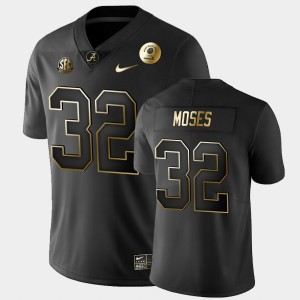 Men Dylan Moses Black Alabama Crimson Tide #32 Golden Edition 2021 Rose Bowl Jerseys 137355-787