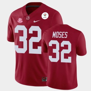 Mens Dylan Moses Crimson Alabama Crimson Tide #32 Champions 2021 Rose Bowl Jerseys 584102-627