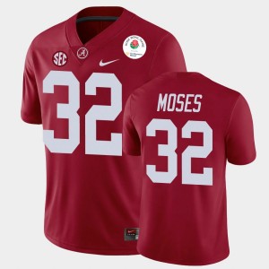 Men Dylan Moses Crimson Alabama Crimson Tide #32 College Football 2021 Rose Bowl Jersey 720036-935