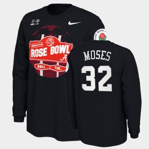 Mens Dylan Moses Black Alabama Crimson Tide #32 Illustrated Long Sleeve 2021 Rose Bowl T-Shirt 740784-540