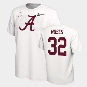 Men's Dylan Moses White Alabama Crimson Tide #32 Playoff College Football T-Shirt 371400-625
