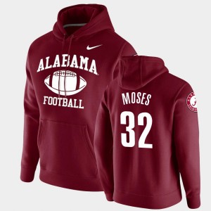 Men Dylan Moses Crimson Alabama Crimson Tide #32 Pullover Retro Football Hoodie 587023-575