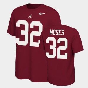 Mens Dylan Moses Crimson Alabama Crimson Tide #32 Name & Number Retro Name and Number T-Shirt 341383-894