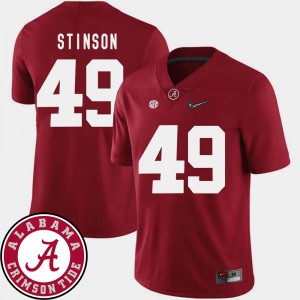 Men's Ed Stinson Crimson Alabama Crimson Tide #49 2018 SEC Patch College Football Jerseys 667349-414