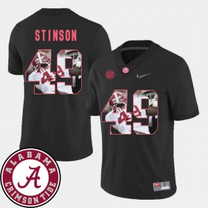 Men Ed Stinson Black Alabama Crimson Tide #49 Football Pictorial Fashion Jerseys 858737-324