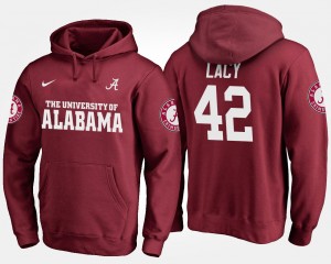 Men Eddie Lacy Crimson Alabama Crimson Tide #42 Limited Name and Number Hoodie 453880-504