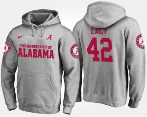 Mens Eddie Lacy Gray Alabama Crimson Tide #42 2025 Name and Number Hoodie 752668-179