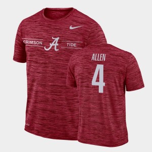 Mens Christopher Allen Crimson Alabama Crimson Tide #4 Sideline Legend Performance GFX Velocity T-Shirt 163006-272