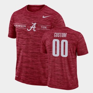 Men Custom Crimson Alabama Crimson Tide #00 Sideline Legend Performance GFX Velocity T-Shirt 165597-958