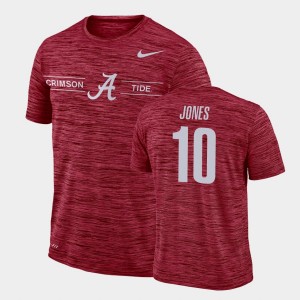 Mens Mac Jones Crimson Alabama Crimson Tide #10 Sideline Legend Performance GFX Velocity T-Shirt 629942-976
