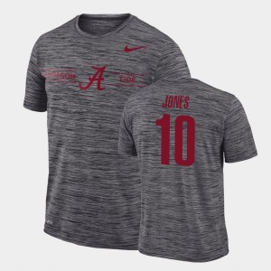 Men's Mac Jones Gray Alabama Crimson Tide #10 Sideline Legend Performance GFX Velocity T-Shirt 894427-559