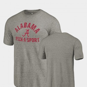 Mens Gray Alabama Crimson Tide Tri-Blend Distressed Pick-A-Sport T-Shirt 420025-170