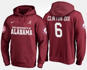 Mens Ha Ha Clinton-Dix Crimson Alabama Crimson Tide #6 University Name and Number Hoodie 289268-677