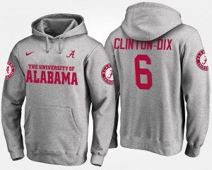 Men Ha Ha Clinton-Dix Gray Alabama Crimson Tide #6 Player Name and Number Hoodie 801908-491