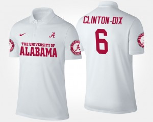 Men's Ha Ha Clinton-Dix White Alabama Crimson Tide #6 Alumni Name and Number Polo 978385-179