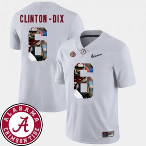 Mens Ha Ha Clinton-Dix White Alabama Crimson Tide #6 Football Pictorial Fashion Jerseys 963255-866