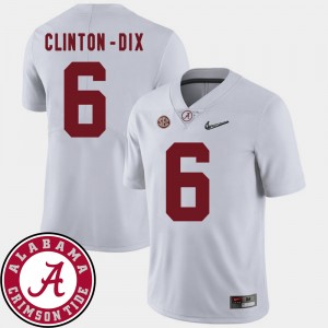 Men's Ha Ha Clinton-Dix White Alabama Crimson Tide #6 2018 SEC Patch College Football Jersey 370669-766