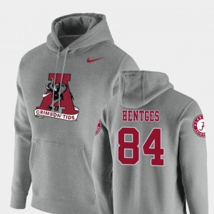 Men's Hale Hentges Heathered Gray Alabama Crimson Tide #84 Pullover Vault Logo Club Hoodie 321549-332