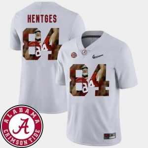 Men's Hale Hentges White Alabama Crimson Tide #84 Football Pictorial Fashion Jerseys 218551-758
