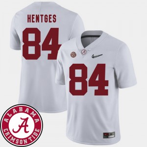 Men Hale Hentges White Alabama Crimson Tide #84 2018 SEC Patch College Football Jerseys 884853-928