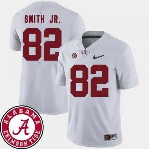 Men's Irv Smith Jr. White Alabama Crimson Tide #82 2018 SEC Patch College Football Jerseys 638434-860