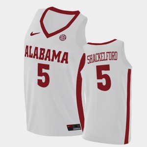 Men Jaden Shackelford White Alabama Crimson Tide #5 2021 Swingman College Basketball Jerseys 688285-221