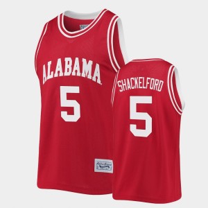 Men's Jaden Shackelford Crimson Alabama Crimson Tide #5 Classic Commemorative Basketball Jerseys 858884-124