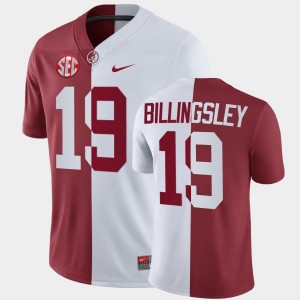 Mens Jahleel Billingsley White Crimson Alabama Crimson Tide #19 NCAA Split Jerseys 998077-630