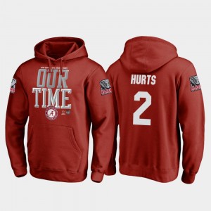Mens Jalen Hurts Crimson Alabama Crimson Tide #2 College Football Playoff Counter 2018 Orange Bowl Bound Hoodie 870975-219