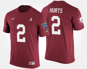 Mens Jalen Hurts Crimson Alabama Crimson Tide #2 Sugar Bowl Bowl Game T-Shirt 727861-773