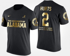 Mens Jalen Hurts Black Alabama Crimson Tide #2 Short Sleeve With Message Gold Limited T-Shirt 419721-936