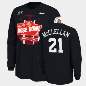 Men's Jase McClellan Black Alabama Crimson Tide #21 Illustrated Long Sleeve 2021 Rose Bowl T-Shirt 776213-598