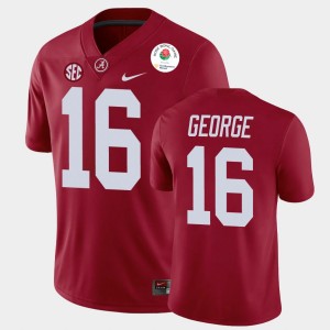 Men Jayden George Crimson Alabama Crimson Tide #16 College Football 2021 Rose Bowl Jerseys 728224-731