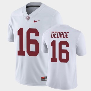 Mens Jayden George White Alabama Crimson Tide #16 Game College Football Jerseys 398356-835