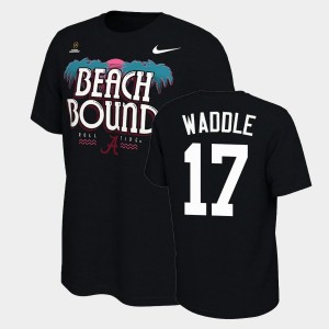 Men's Jaylen Waddle Black Alabama Crimson Tide #17 Bound College Football Playoff 2021 National Championship T-Shirt 236064-264