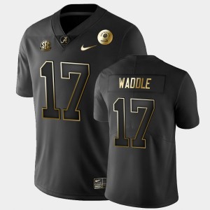 Men Jaylen Waddle Black Alabama Crimson Tide #17 Golden Edition 2021 Rose Bowl Jerseys 655510-782