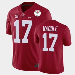 Men Jaylen Waddle Crimson Alabama Crimson Tide #17 College Football 2021 Rose Bowl Jerseys 562258-312