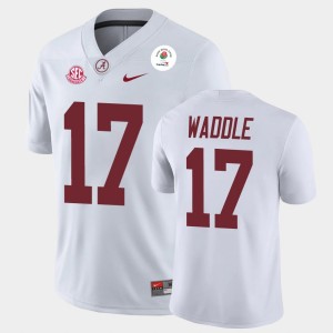 Mens Jaylen Waddle White Alabama Crimson Tide #17 Champions 2021 Rose Bowl Jerseys 216698-803
