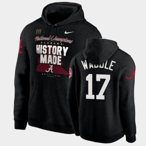 Men's Jaylen Waddle Black Alabama Crimson Tide #17 History Made Pullover 2020 National Champions Hoodie 928975-684