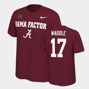 Men's Jaylen Waddle Crimson Alabama Crimson Tide #17 Mantra College Football T-Shirt 122330-605