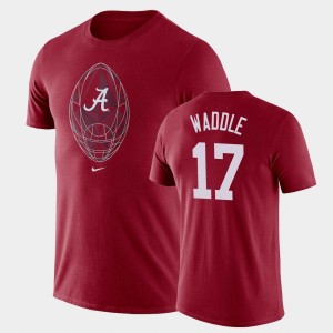 Men's Jaylen Waddle Crimson Alabama Crimson Tide #17 Legend Football Icon T-Shirt 863138-754