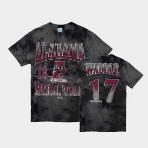 Men Jaylen Waddle Black Alabama Crimson Tide #17 2025 Vintage Tubular T-Shirt 549643-423