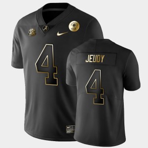 Mens Jerry Jeudy Black Alabama Crimson Tide #4 Golden Edition 2021 Rose Bowl Jersey 985019-739