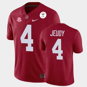 Mens Jerry Jeudy Crimson Alabama Crimson Tide #4 Champions 2021 Rose Bowl Jersey 442252-154