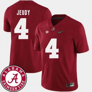 Men Jerry Jeudy Crimson Alabama Crimson Tide #4 2018 SEC Patch College Football Jersey 563768-362