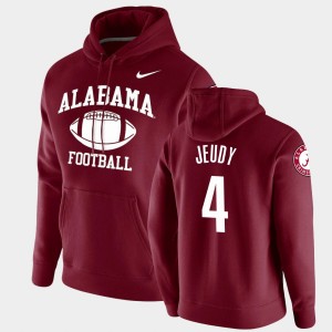 Mens Jerry Jeudy Crimson Alabama Crimson Tide #4 Pullover Retro Football Hoodie 466914-235